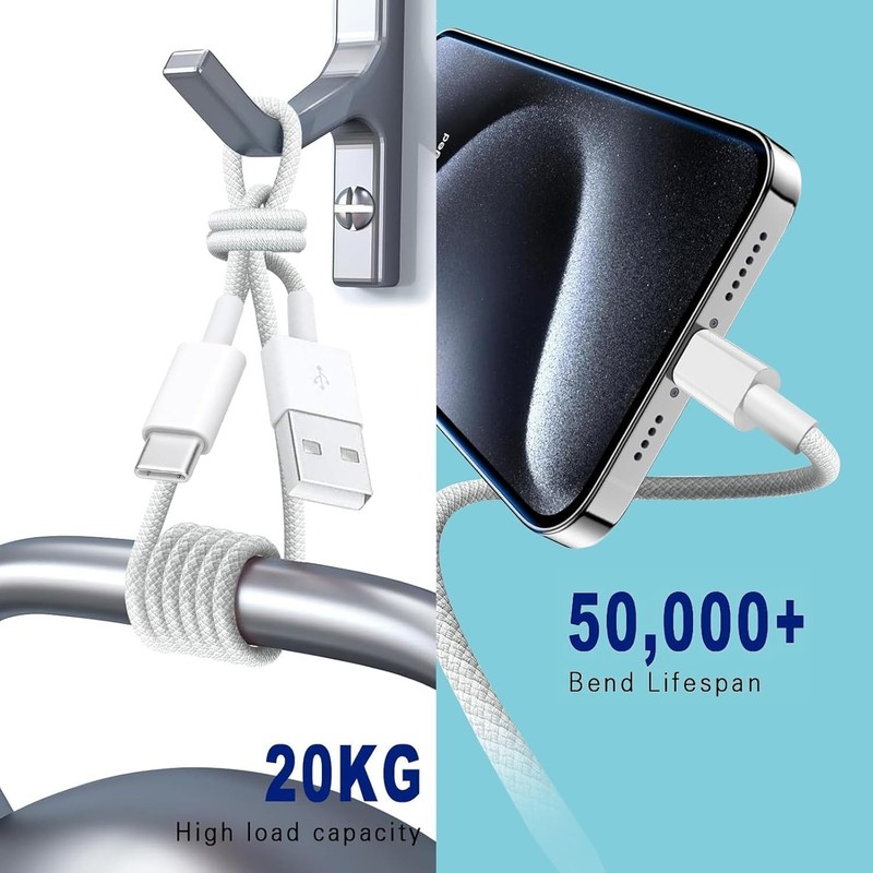 2pack USB CarPlay Charger Cable for IPhone 17/16E/16/15, 17Air, 15 16 17 Max,... gallery