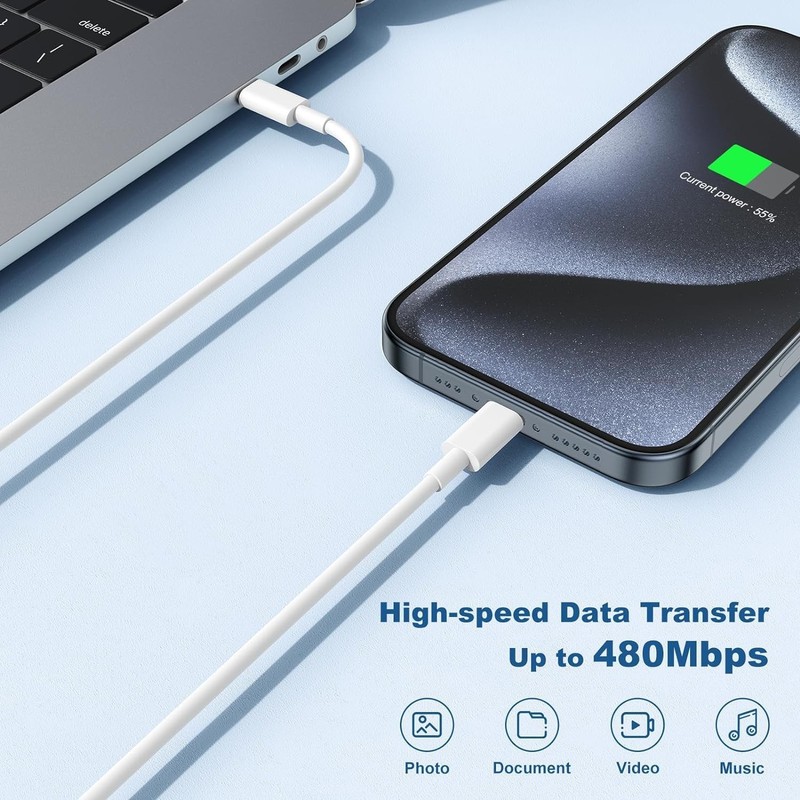 10FT Fast Charging Cord for iPhone 17 16e 15,3Pack Extra Long 10Foot USB C to Ty gallery
