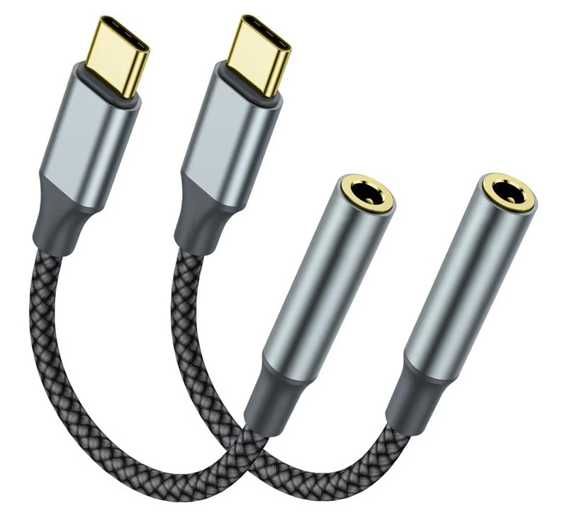 TIPSEAN USB C to 3.5mm Headphone Jack Adapter (Pack of 2)USB-C Aux Audio Dongle