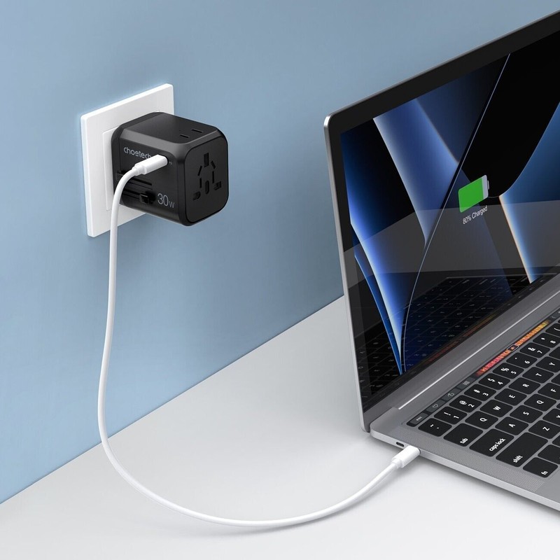 Choetech 30W GaN USB-C USB International Overseas Universal Travel Adapter Plug gallery