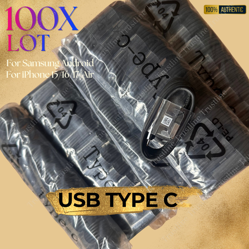 100X Charger for Samsung GalaxyS8/S9/S10 Active S10e USB C Cable Type C Cord Lot