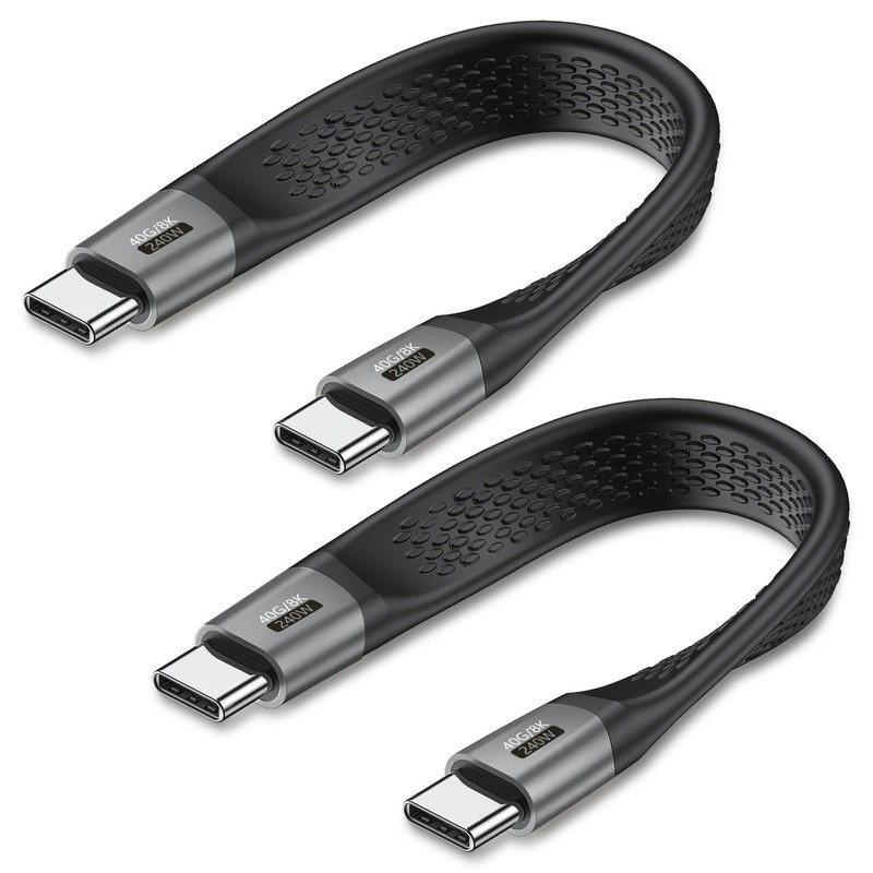 2-Packs Short USB C Cable, (5inch) Thunderbolt 4 USB 4 Cable with 40Gbps Data…