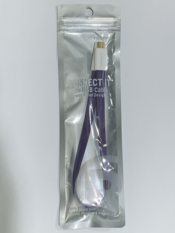 12-Inch Micro USB Cable USB-A Male to Micro USB Male, Purple, with Magnetic Ends