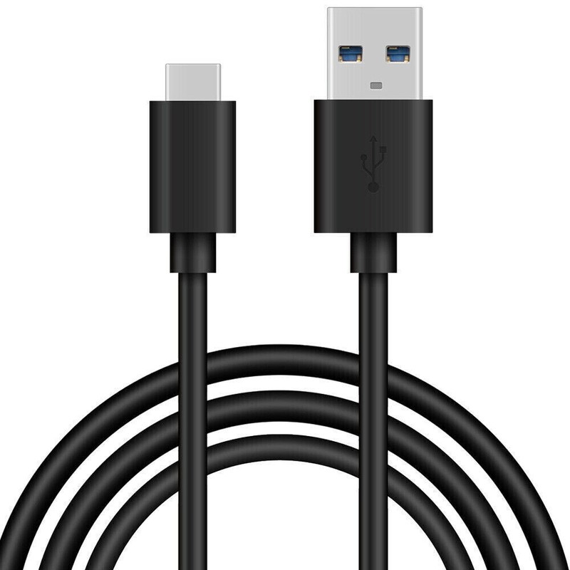 Black Type-C Male to USB 3.0 Data Sync Cable Cord 3ft for LG V30+ V30 Plus LS998
