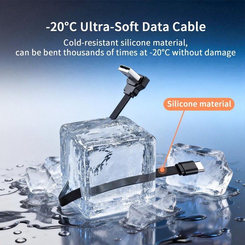 2PCS 90 Degree USB A to USB Cable,Right Angle -Fast Charging Cord 66W 3.3FT,C... gallery