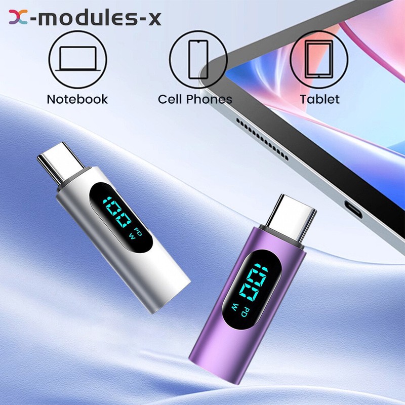 LED Display PD 100W USB C to Type C Adapter Type-C Male to Female Converter gallery