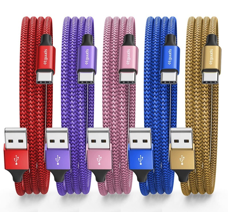 USB C Cable 10ft, 5-Pack USB to USB C Charger Cable, Fast Charging Cord Type ...