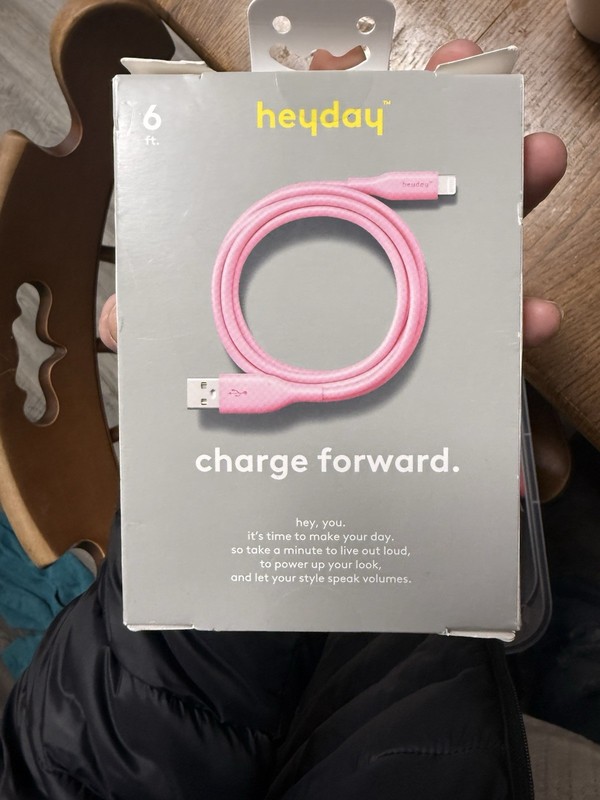 Heyday 6 Ft. USB-A To USB-C Soft Touch Charging Cable PINK New Sealed Box