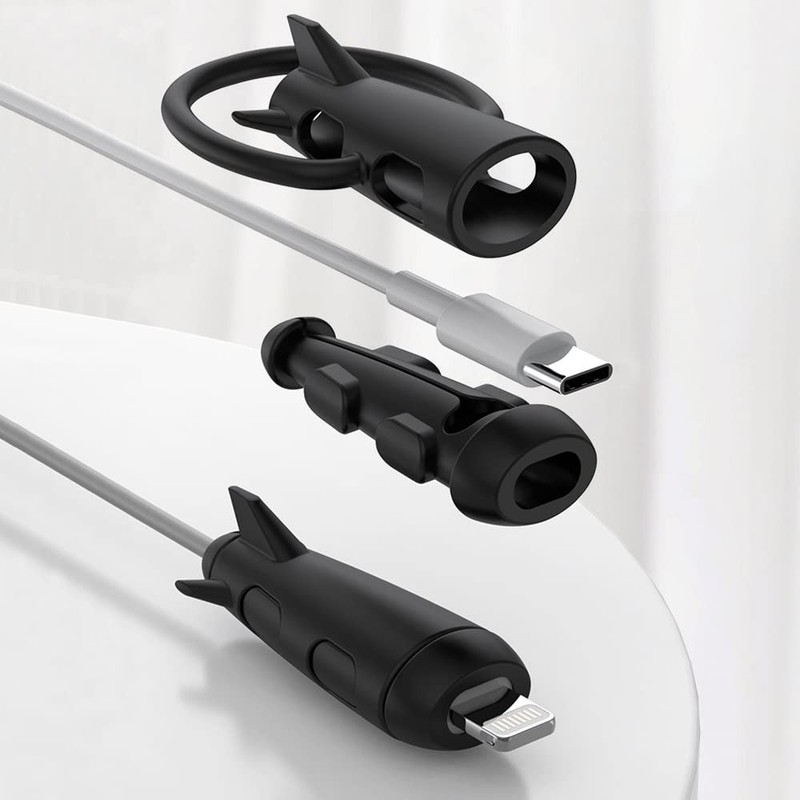 Data Cable Protector, Cute Silicone Cord Saver Data Cable Winder 2 in 1 Anti-... gallery