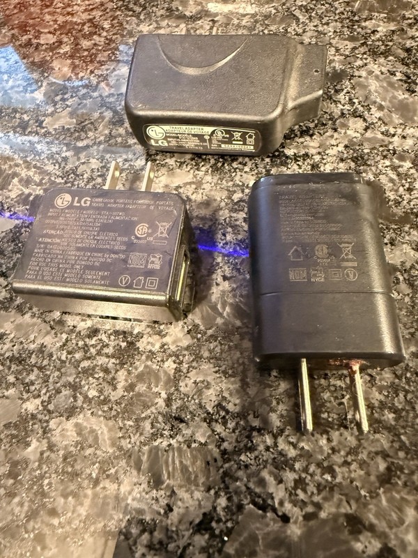 LOT of 3 OEM LG TRAVEL ADAPTER USB WALL CHARGER STA-U12WS gallery