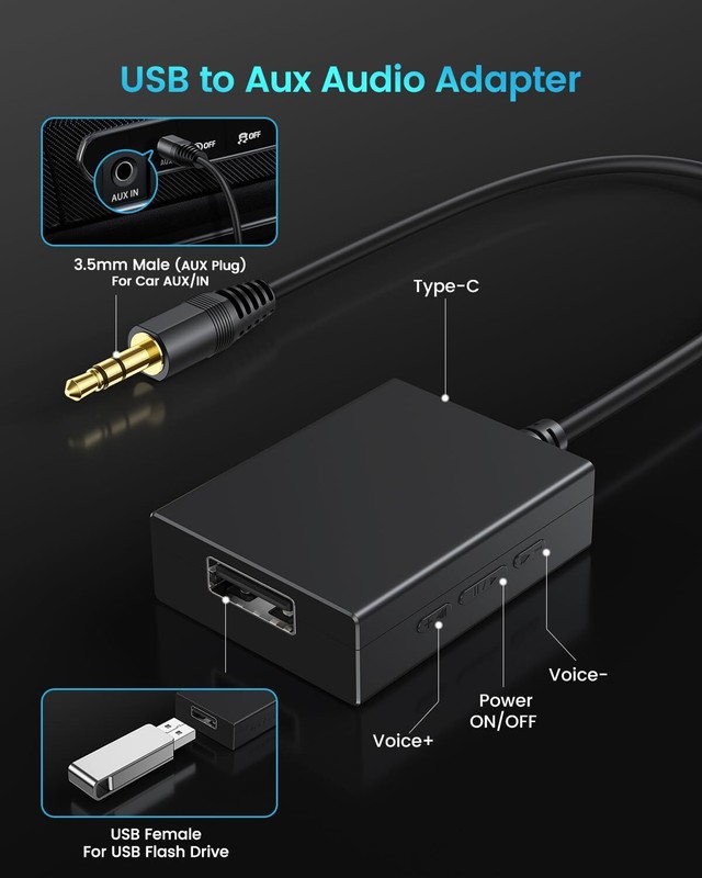 Usb To Aux Audio Adapter 3.5mm Male To Usb Female For Playing Music With Usb Dri gallery