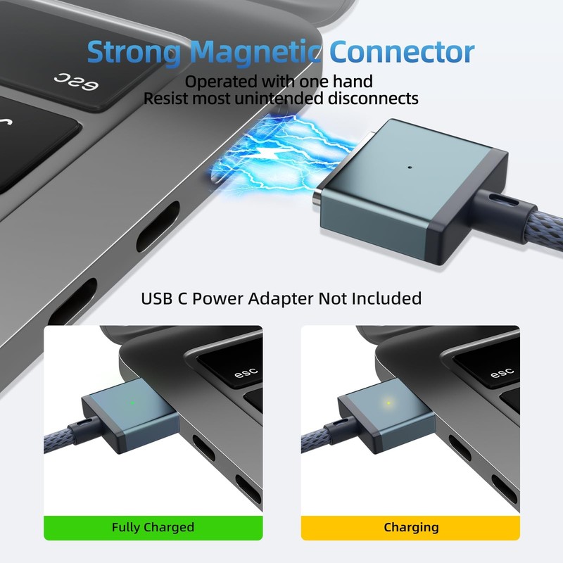 140W USB C to Magnetic 3 Safe Charging Cable(2 M/6.6 ft)for M5/M4/M3/M2/M1 Ma... gallery