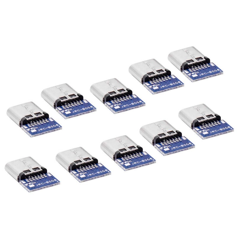 10Pcs/Set USB 3.1 Type-C Connector 14 Pins Female Socket Receptacle Adapter j