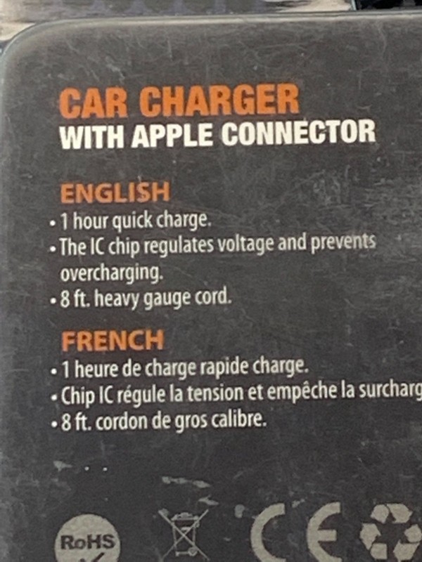 Tough Tested Apple 30-pin Connector Car Charger 8 ft Cord Quick Charge NEW gallery