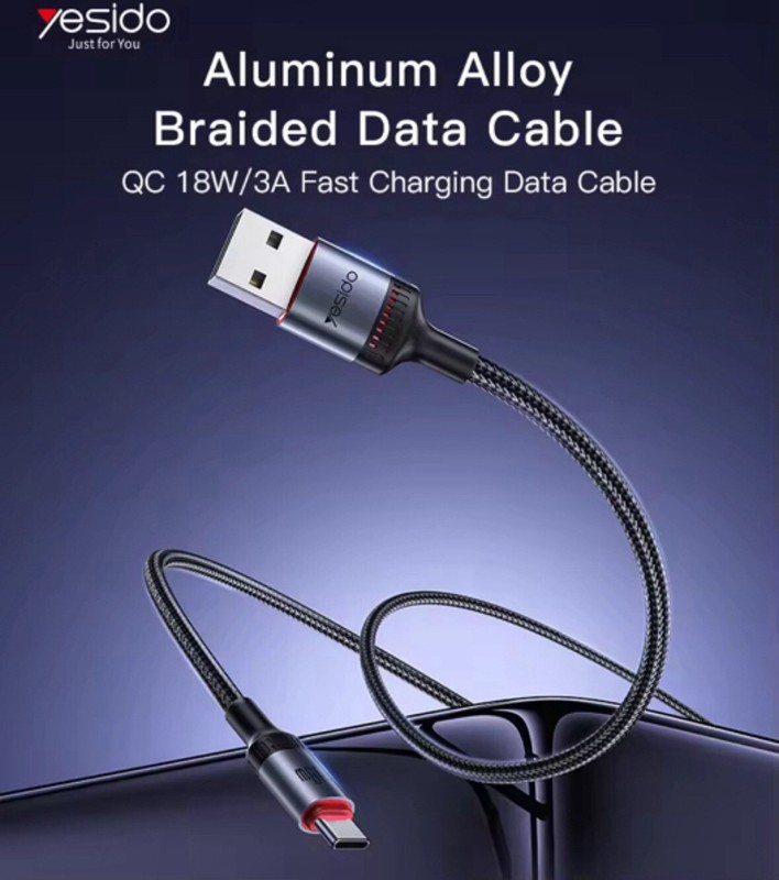 USB-A To C Braided 18W Fast Charge iPhone Tablet Android Laptop Data Cable gallery