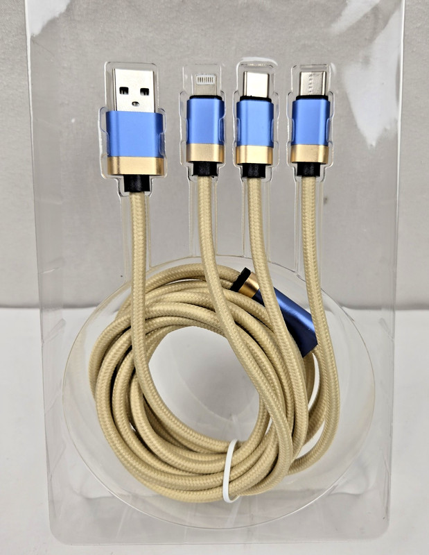 Tekniq 6 Foot 3 in 1 Cable -NEW- TQ1033 Lot of 2 gallery