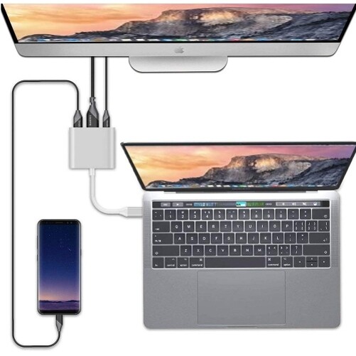 For iPhone 15/Pro/Max/Plus - USB-C to 4K HDMI Adapter PD Port HDTV Adapter gallery