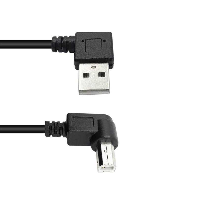 90 Degree Short USB Printer Cable 25CM Right Angle USB 2.0 A to Left and Righ... gallery