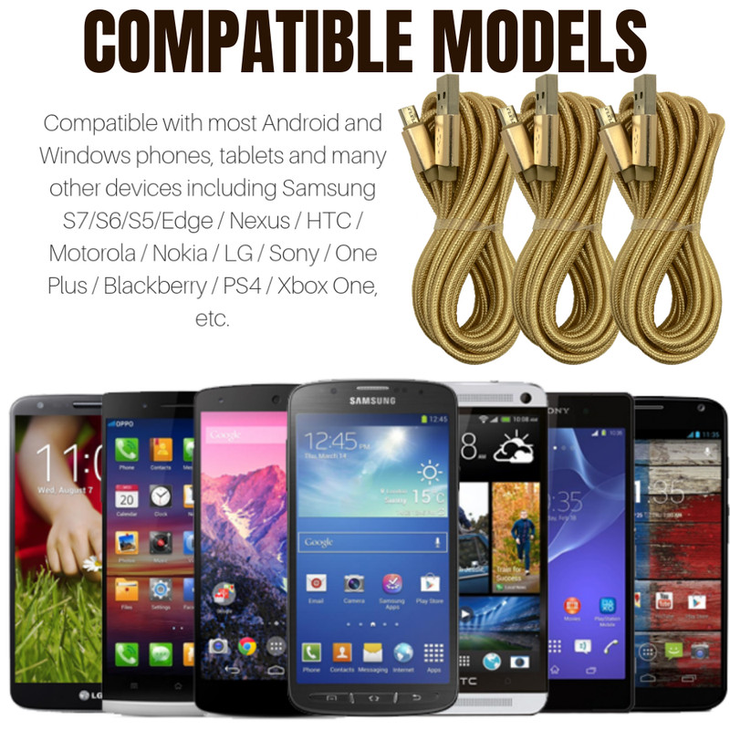 10Ft Micro USB Fast Charger Cable Heavy Duty Charging Cord For Android Phone LG gallery