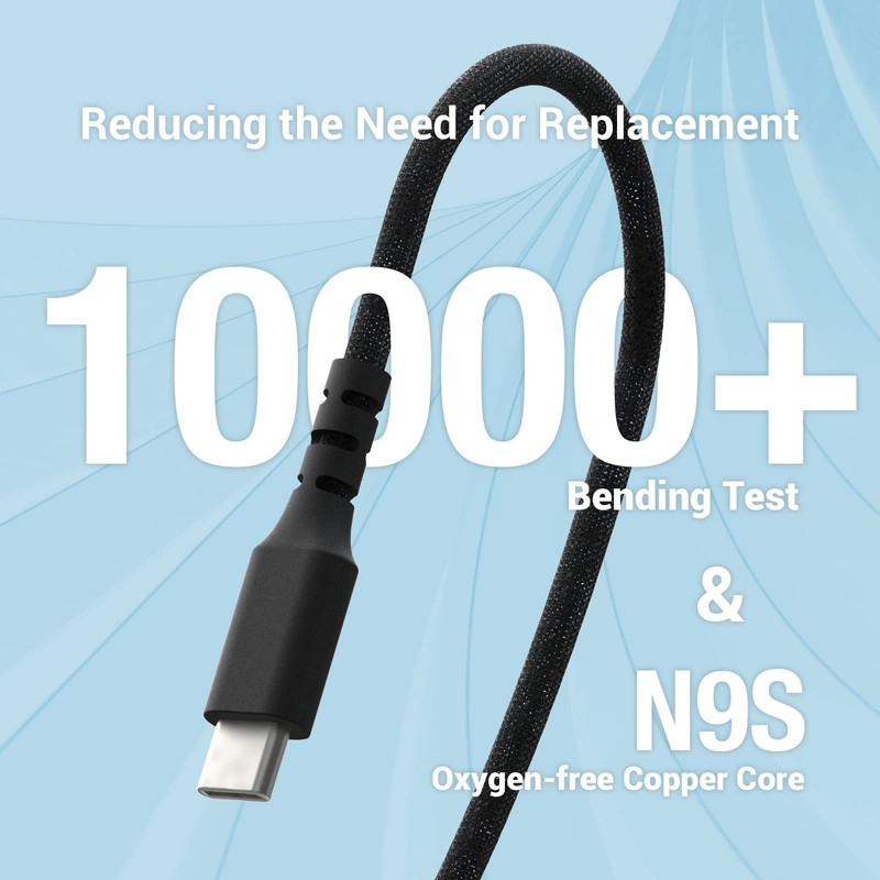 240W USB Cable 6.6FT High-Stretch Nylon Braided 5A Fast Charging Cord with iP... gallery