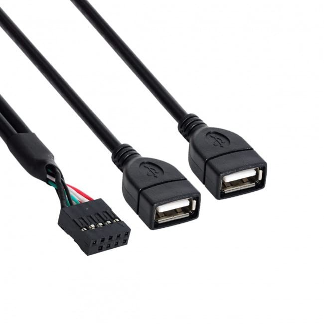 USB 10 Pin 9Pin Motherboard Female Header to Dual USB 2.0 Female Adapter Cabl... gallery