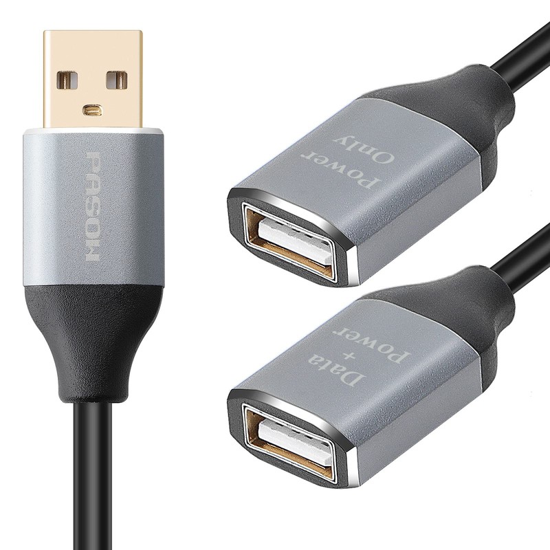 USB Splitter Y Cable, USB 2.0 Splitter 1 Male to 2 Female Extension Cord Adap... gallery