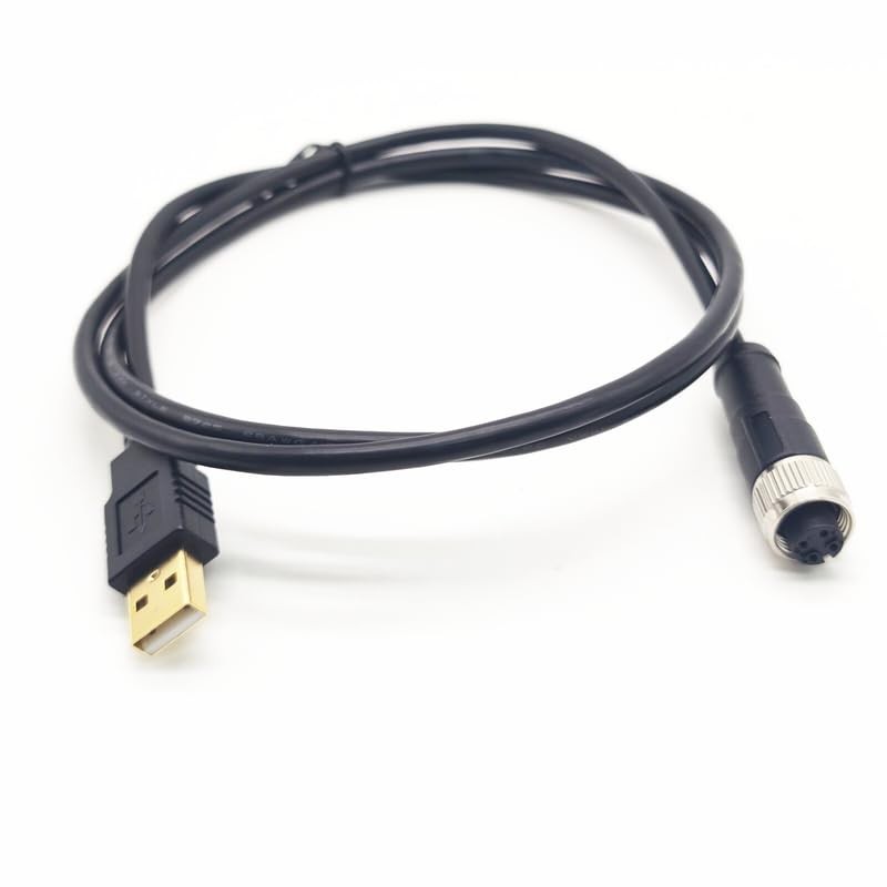 1Meter M12 4 Pins to USB Cable, Female to USB Connector Molding Cable A Strai…