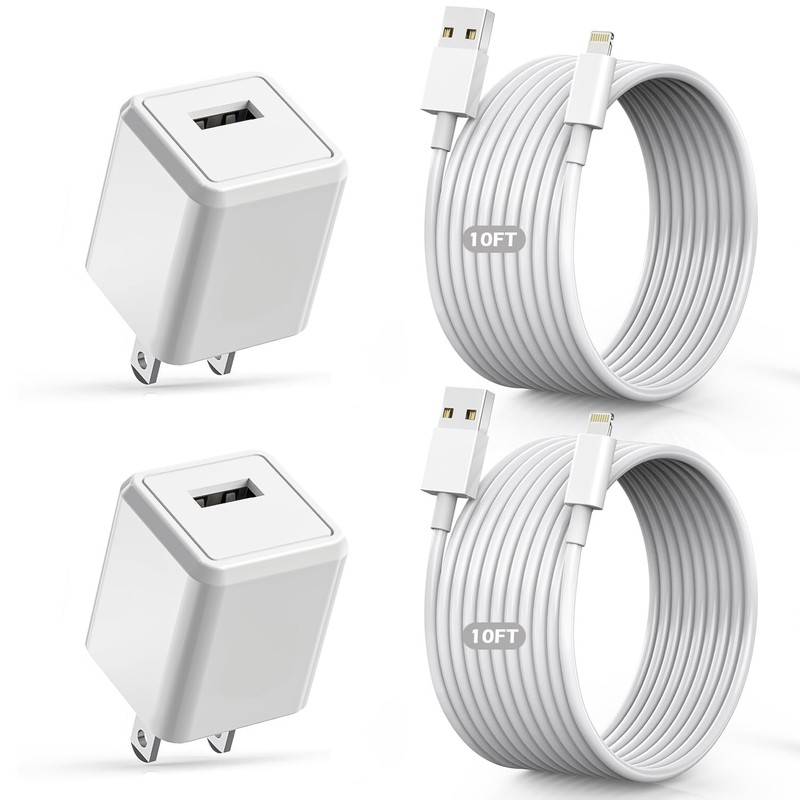 2Pack[Apple MFi Certified] iPhone Charger,10Feet Extra Long Lightning Cable D…