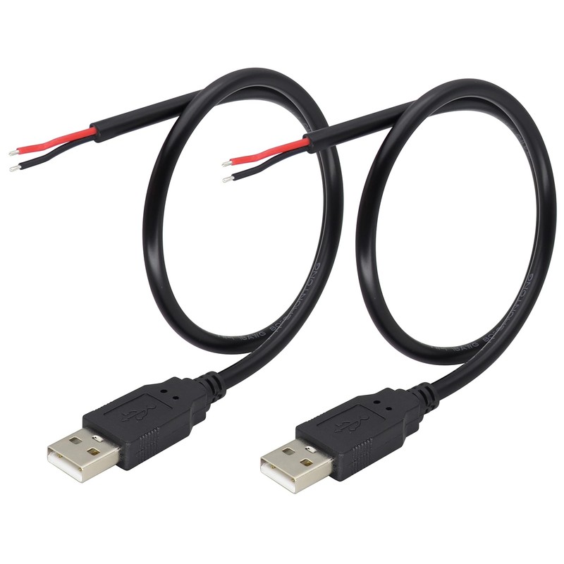 18AWG USB 2.0 Male Plug to 2pin Bare Cable USB A Male Plug to 2pin Bare Wire ... gallery