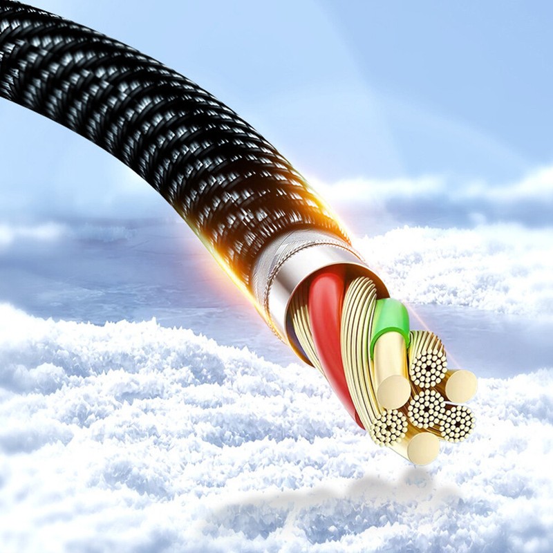 2pcs 120w Super Fast USB Type-C Charging Braid Phone Charger Lead with Display gallery