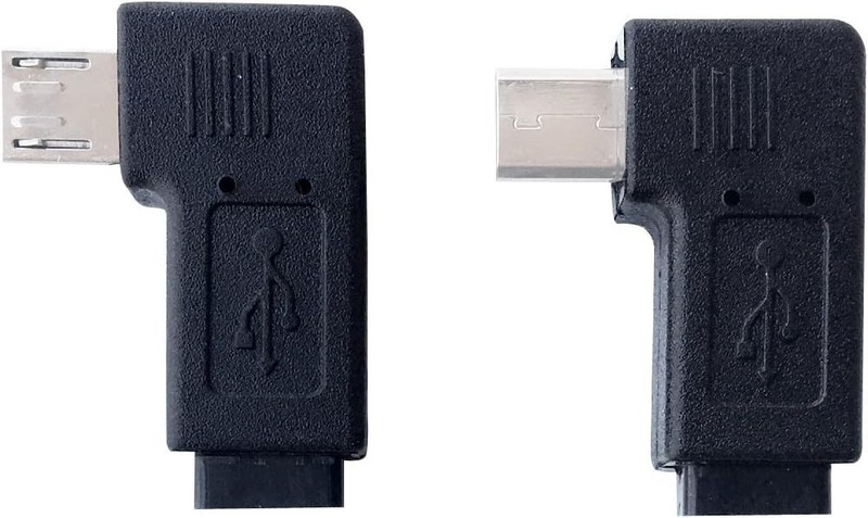 Compact 90° Angle Micro USB Male-Female Adapter Pair for Ultimate Connectivity gallery