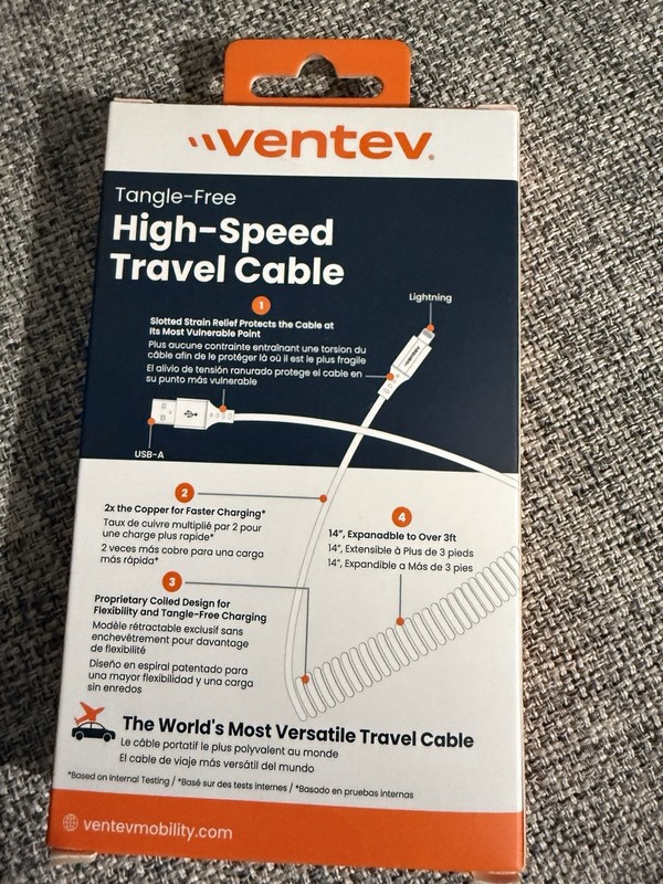 Ventev USB-A to MFI-CERTIFIED LIGHTNING Cable FOR IPHONE/IPAD - Expandable gallery