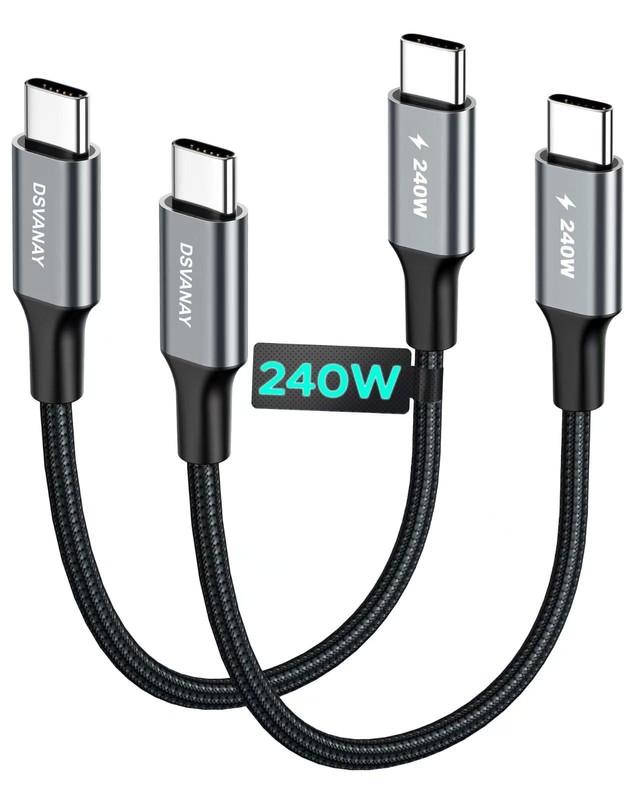 1FT Short 240W USBC to USBC Cable [12 inch, 2Pack], Fast Charging PD3.1 Cord …