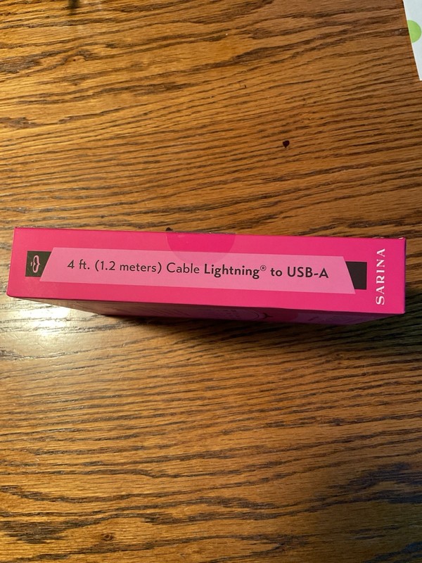 Sarina Apple Certified 4 Foot iPhone iPad Charging Cable In Pink New In Box gallery