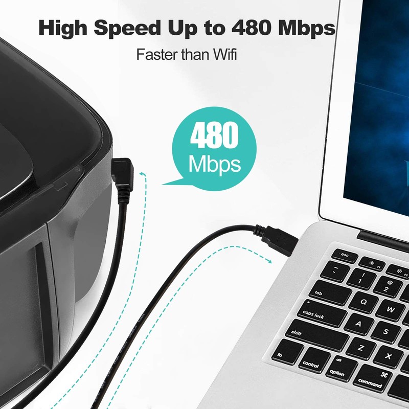 Haiker Right Angle Printer Cable Usb2.0 A Male Plug To Right Angle Usb B Male A/ gallery