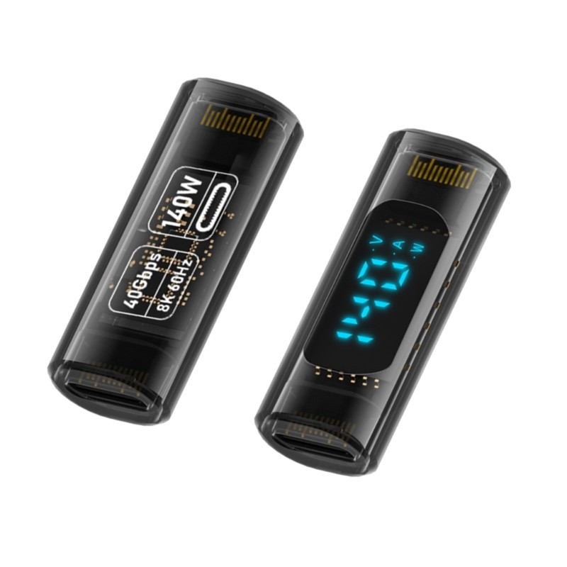 USB C Adapter 40Gbps Fast Charging With LED Display 140W Output 8K60hz Video