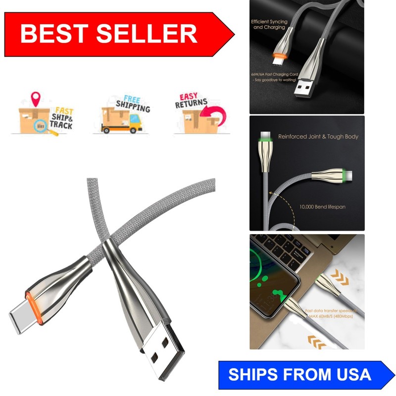 6FT RGB LED USB Type C Fast Charging Cable – Durable Fast Charge & Data Transfer