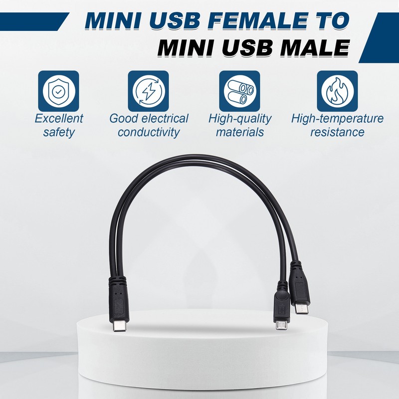2Pcs Type C Male to Type C and Micro 5P Male 2 in 1 Splitter 11.8" gallery