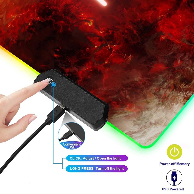 Large Gaming RGB Mouse Pad Custom Mouse Pads, Mousepad with Non-Slip Rubber B... gallery