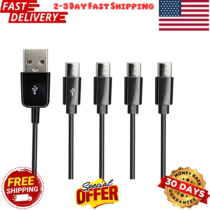 USB Type C Splitter Charging Cable,1Ft 4 in 1 Multi Charging Cable, USB a to 4 X gallery