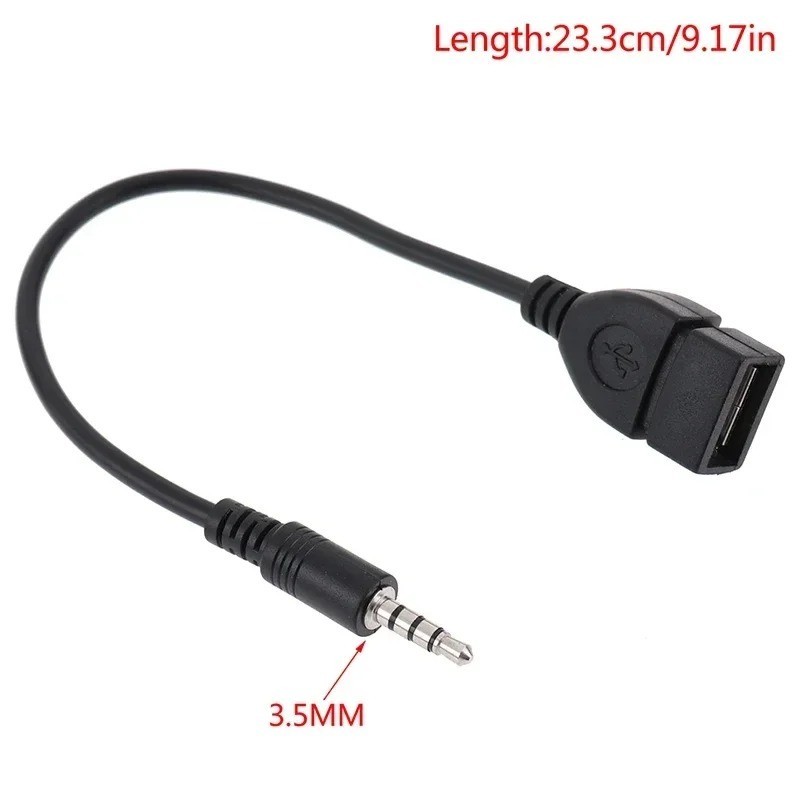 3.5mm AUX Male to USB 2.0 Female OTG Adapter Cable MP3 Music Flash Drive Audio gallery