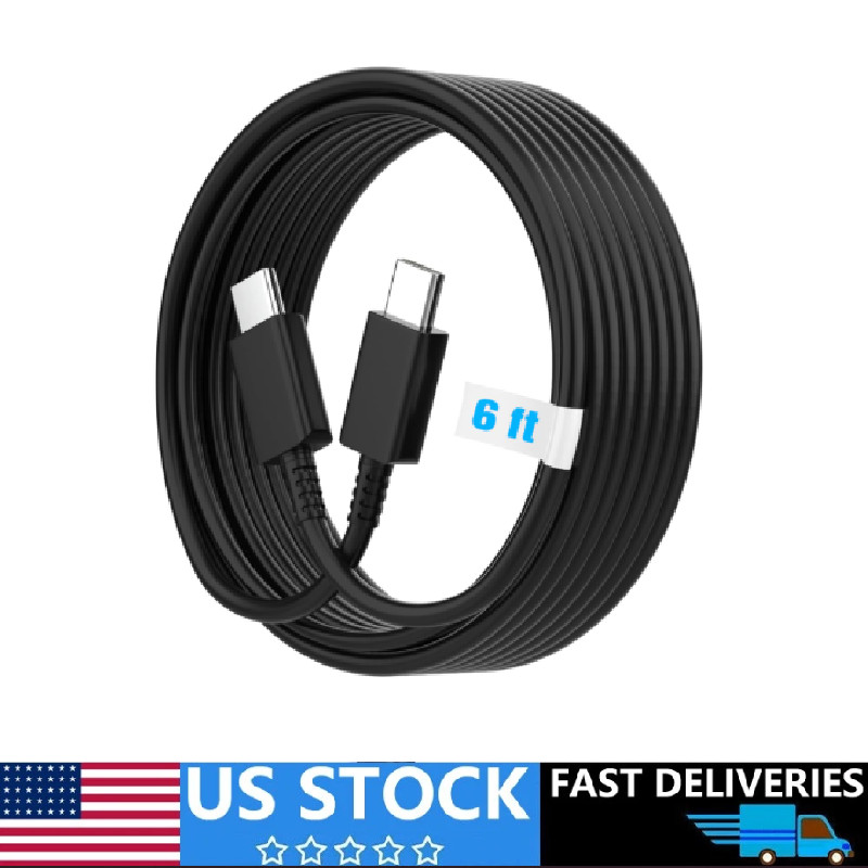 6FT Type C USB-C Fast Charger Cord Charging Cable For Galaxy S24 S23 S20 S21