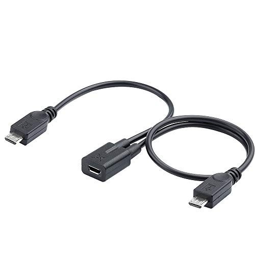 Micro USB Splitter Cable Female to 2 Male Charging Data 16cm 30cm gallery
