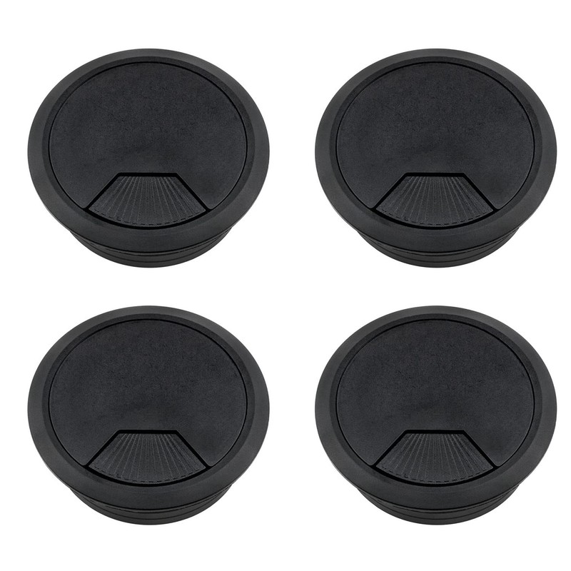 Lovelysp 2-3/8 inch Table Wire Cable Ring Hole Cover for Office PC Desk Black