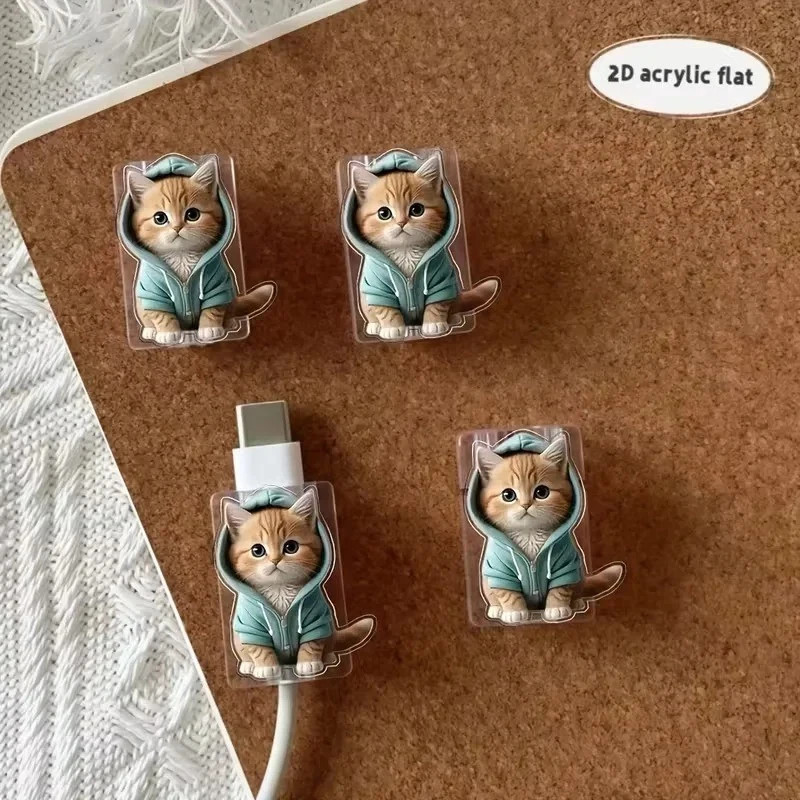 Cartoon Cat Data Cable Protectors 2PCS Type-C Charging Cable Saver Anti-Break gallery