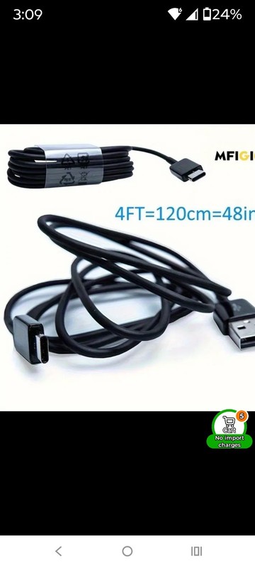 USB Type-A to USB-C High-Speed Data Sync and Fast Charging Cable 4ft gallery