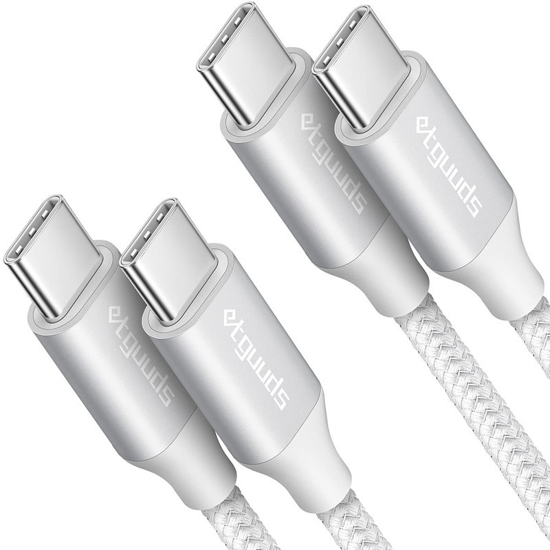 etguuds White USB C to USB C Cable 3ft, 2-Pack 60W USBC to USBC Cord, Type C …