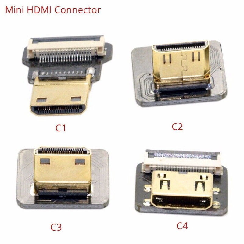 Cablecc Ribbon Flat HDMI Cable FPV Micro Mini HDMI 90 degree Adapter FPC 1080P gallery