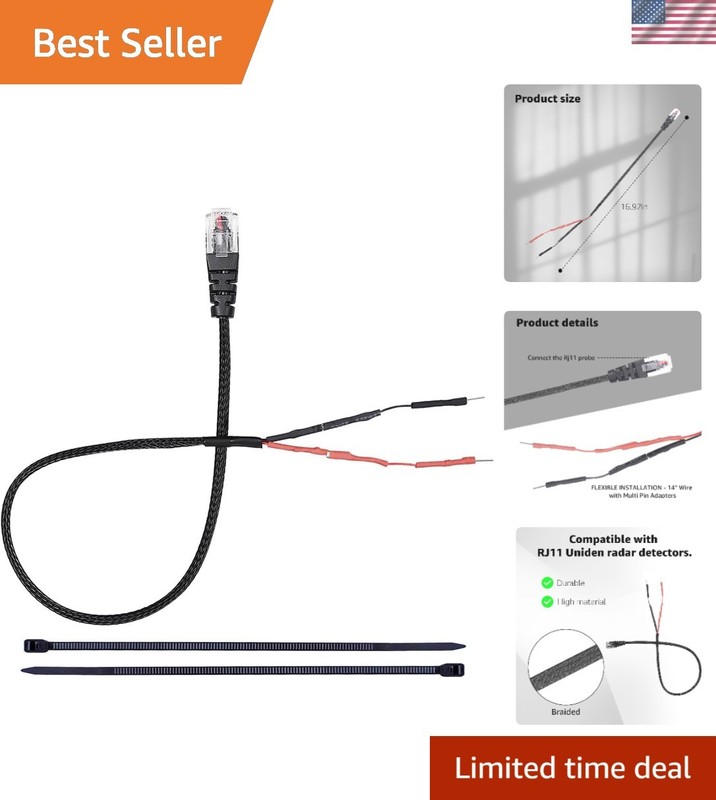RJ11 Mirror Tap Power Cord Compatible with Uniden Radar Mirror Wire Detectors...