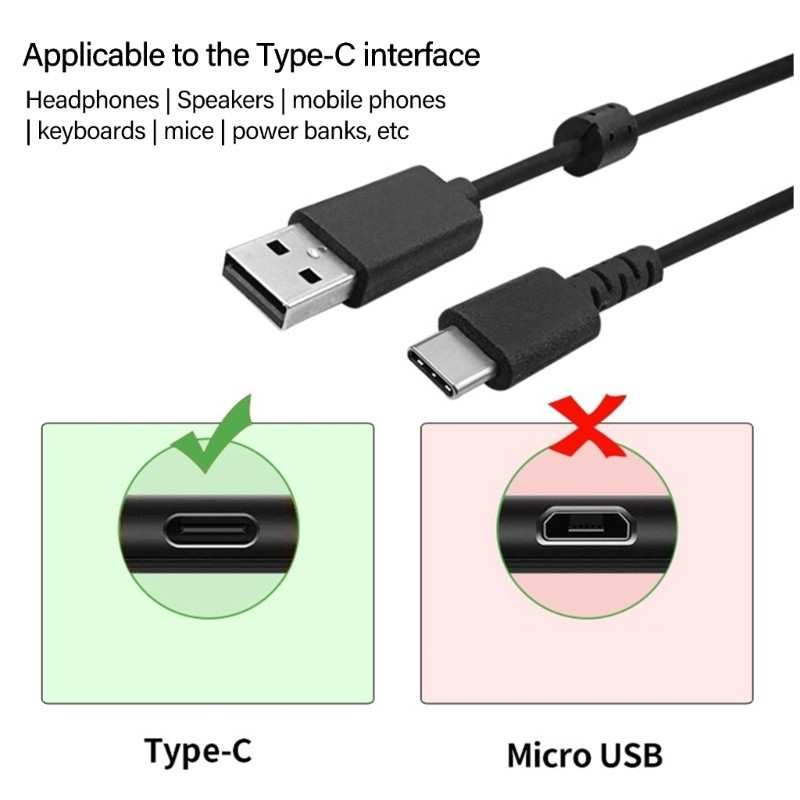 PVC USB C Cable for G733Lightspeed/GPROX Gaming Devices Charging &Data Transfer gallery